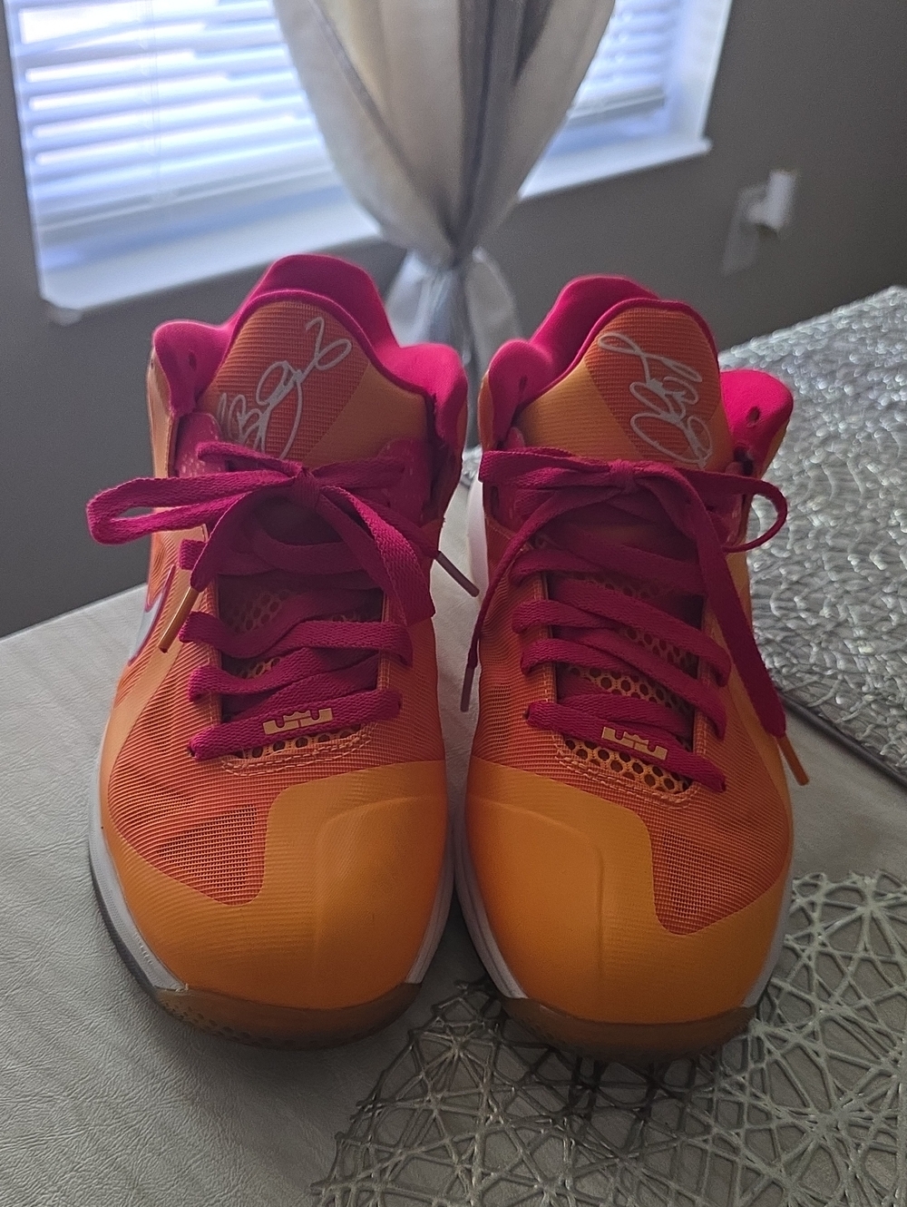 Men's Athletic Sneakers in Orange and Pink - Performance Running Shoes